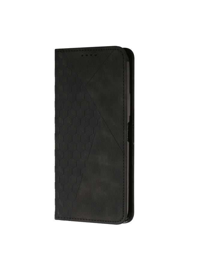 اس-توب جراب لهاتف OPPO Realme C12/C25/7i Global/Narzo 20A/Narzo 30A جراب هاتف من الجلد المغناطيسي بتصميم ماسي - Image 2