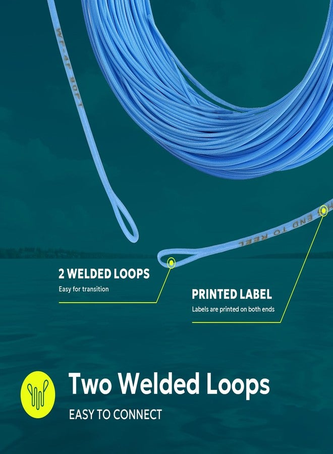 اس اف خيط صيد ذباب عائم من SF مع حلقة ملحومة، ثقل أمامي، لون أزرق سماوي، طول 90 قدمًا، WF5F - Image 5