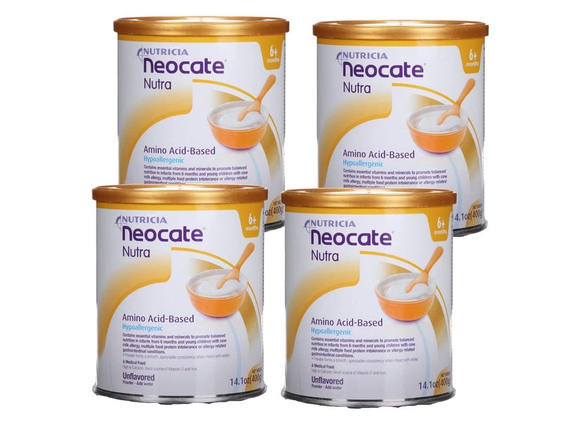 Neocate Nutricia Neocate Nutra - Amino Acid-Based, Dairy-free, Hypoallergenic Solid Food with a Cereal-Style Consistency - With Calcium, Vitamin D, and Iron - 14.1 Oz Can (Pack of 4) - Image 1