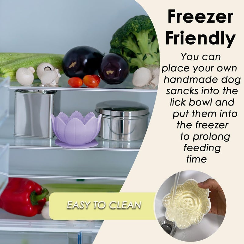 AVYDIIF Anti-sling dog bowl, silicone slow feeder with suction cup, dishwasher safe (beige, small) - Image 4