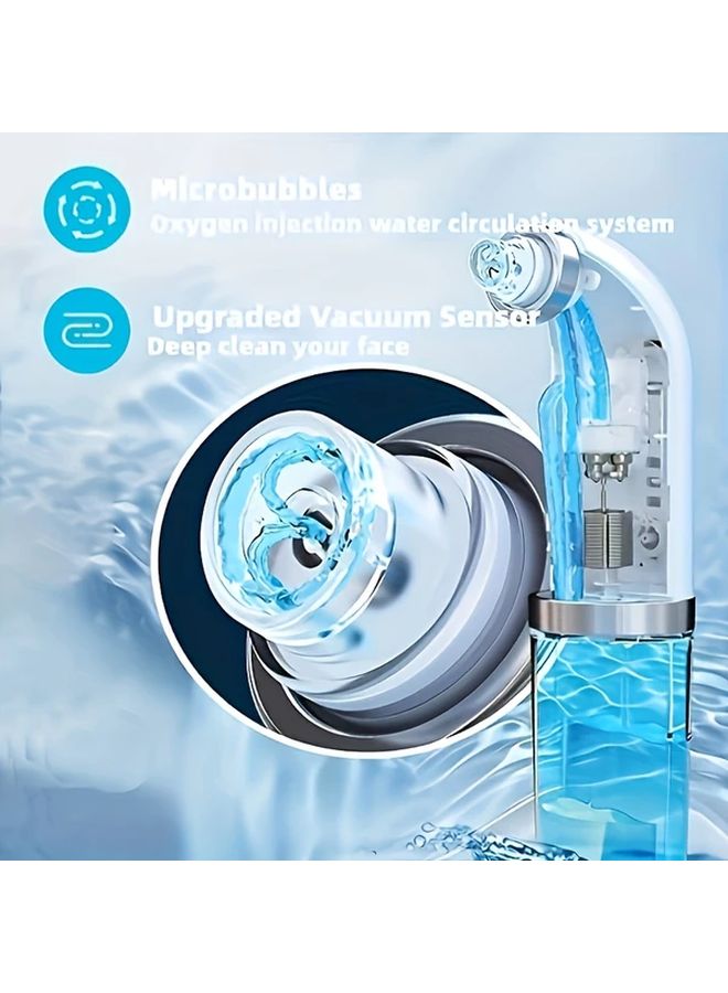 White 6 Piece Facial Cleaner 3 Speed USB Rechargeable Pore Suction Device - Image 5