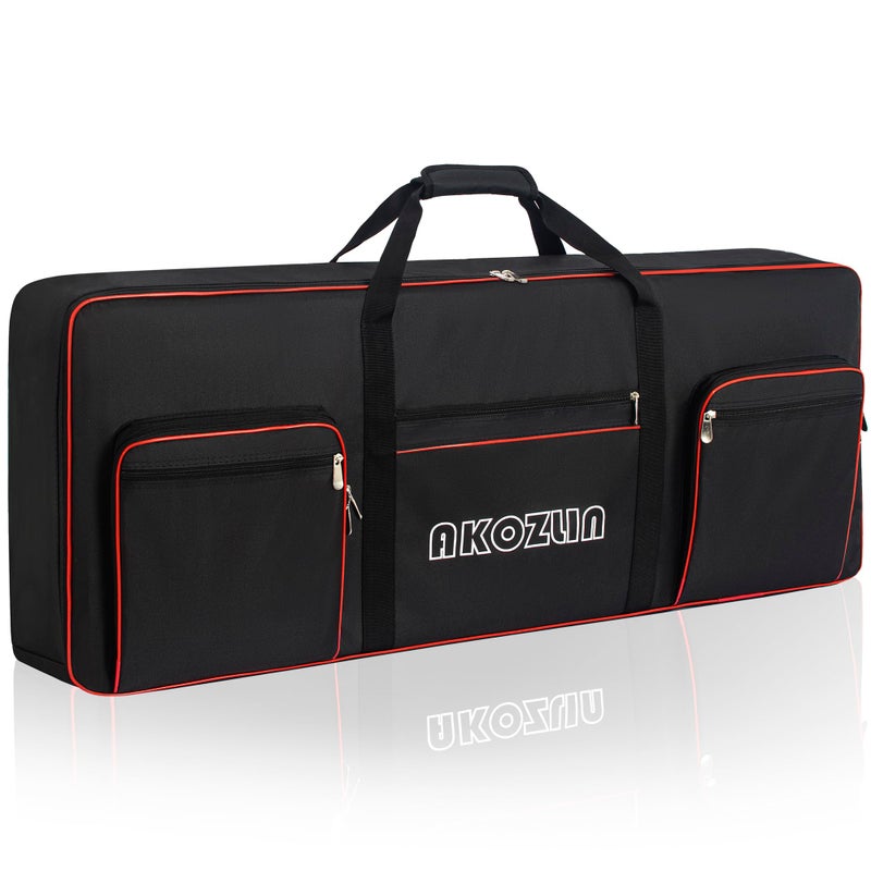 AKOZLIN 61 Keys Electric Piano Keyboard Gig Bag with Adjustable Straps and 5Pocket for Keyboard Accessories61 Key Keyboard Case 406x53x157