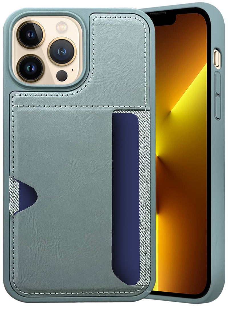 CATANES iPhone 13 Pro Max 2Packs Case Leather Antifingerprint Cover with Wallet Card Slot Shell, Side Insert Card Holder, Anti Fall Protection  - Image 4
