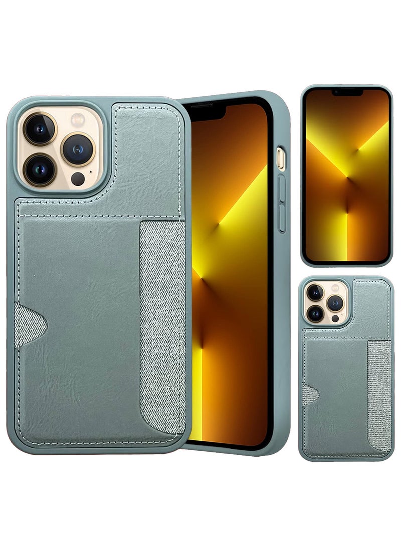 CATANES iPhone 13 Pro Max 2Packs Case Leather Antifingerprint Cover with Wallet Card Slot Shell, Side Insert Card Holder, Anti Fall Protection  - Image 3