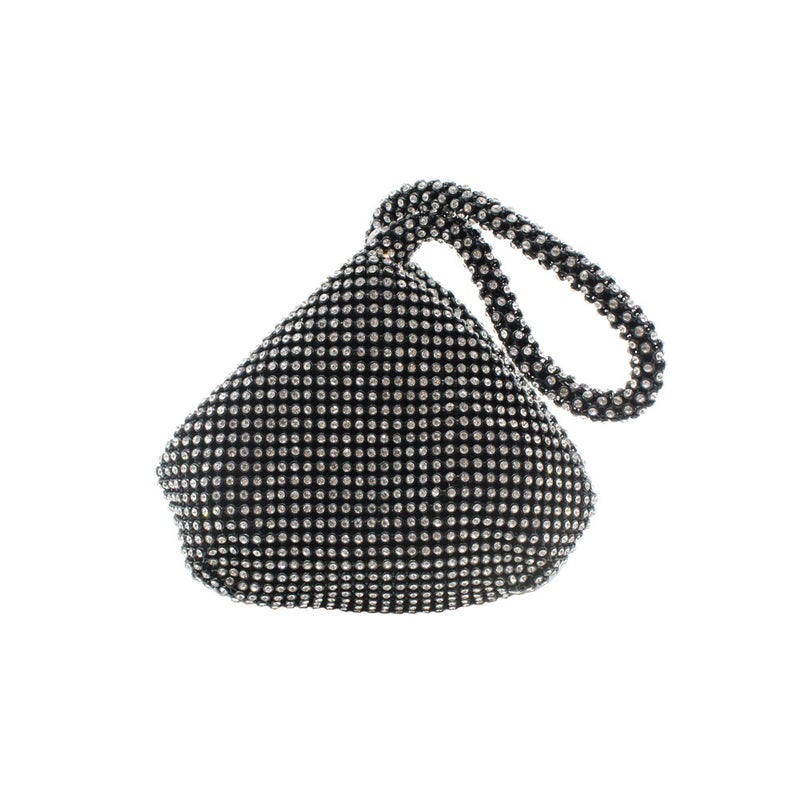 Women Korean Metal Rhinestone Handbag Mine Round High-End Portable Dinner Bag Factory - Image 2