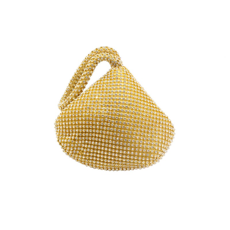Women Korean Metal Rhinestone Handbag Mine Round High-End Portable Dinner Bag Factory - Image 1