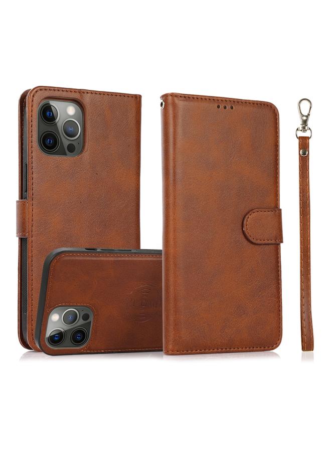 Zaboon Case For iPhone 13 Pro Max Calf Texture 2 in 1 Detachable Magnetic Back Cover Horizontal Flip Leather Case with Holder & Card Slots & Wallet & Photo Frame - Image 1
