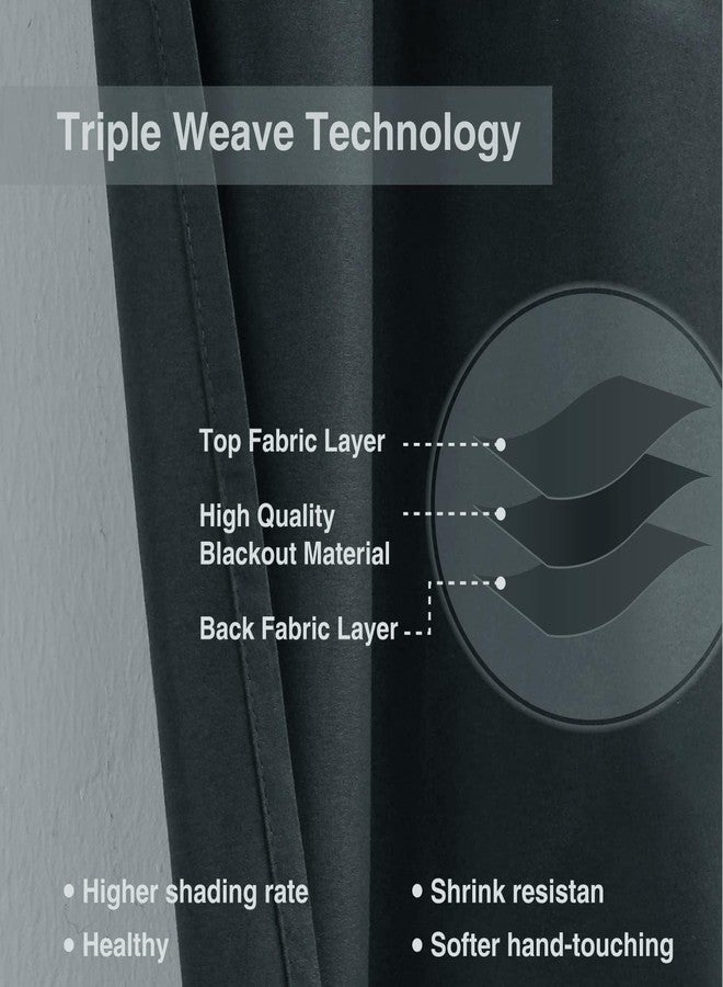 Home Queen Blackout Tier Curtains for Bathroom Window, Short Bedroom Curtains, Thermal Insulated Cafe Drapes, 26 W X 36 L Inch Each, Black - Image 3
