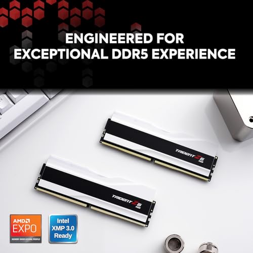 G.SKILL Trident Z5 RGB Series DDR5 RAM (Intel XMP 3.0 & AMD Expo) 32GB (2x16GB) 6000MT/s CL36-36-36-96 1.35V Desktop Computer Memory U-DIMM - Matte White (F5-6000J3636F16GX2-TZ5RW) - Image 2