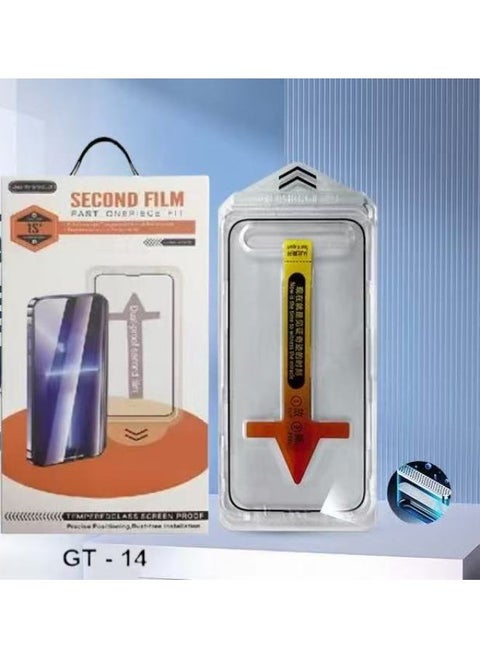 Applicable To Apple 16Pro Max Dust Free Warehouse Tempered Film HD 14Pro Anti-Peep And Dust Removal Film Artifact Mobile Phone Film-Color:Sanqiang Hd + Dustproof Tape Packaging Third Generation-Dimensions:IP15PLUS