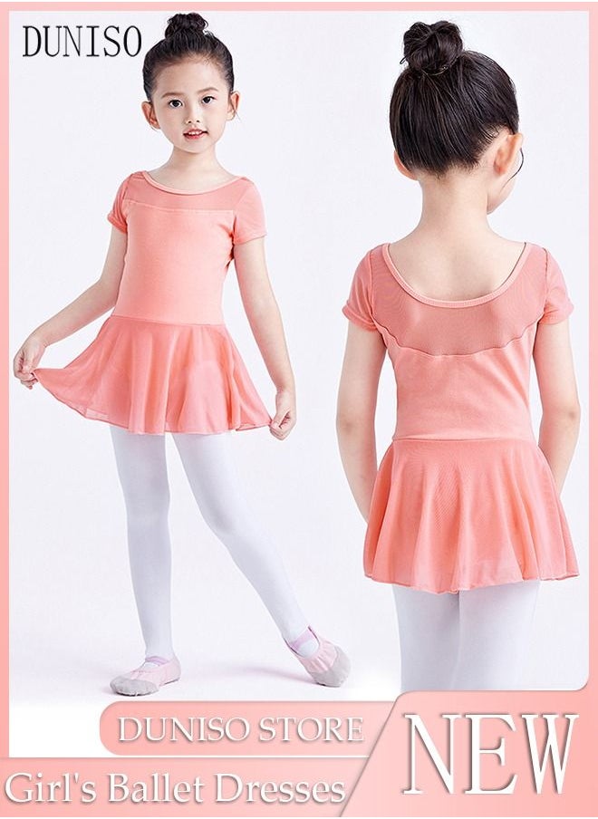 DUNISO - Girls Ballet Dresses Leotards with Skirt Dance Dress Ballerina Tutu Outfit Cotton Dress Ballet Skirt Mini Skirt Princess Dresses Dance Wear Clothes for Little Girl - Image 1