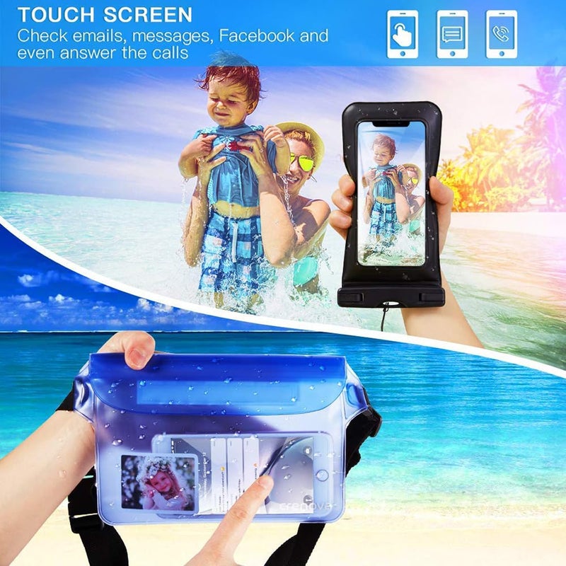 Desi Rang Waterproof Big Pouch Bag Cover for rain Swimming Water All Size Mobile Phone, Small Camera, Wallets, ID Card with Waist Strap for All Waist Size, Color : Yellow - Image 4