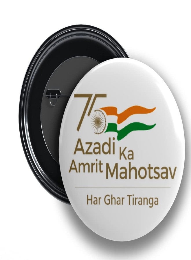 Nivaraprint Nivara's | 75th Azadi Ka Amrit Mahotsav | Har Ghar Tiranga Badges | India 75th Independence Badges | India Independence Badges (Pack of 20, White) - Image 2