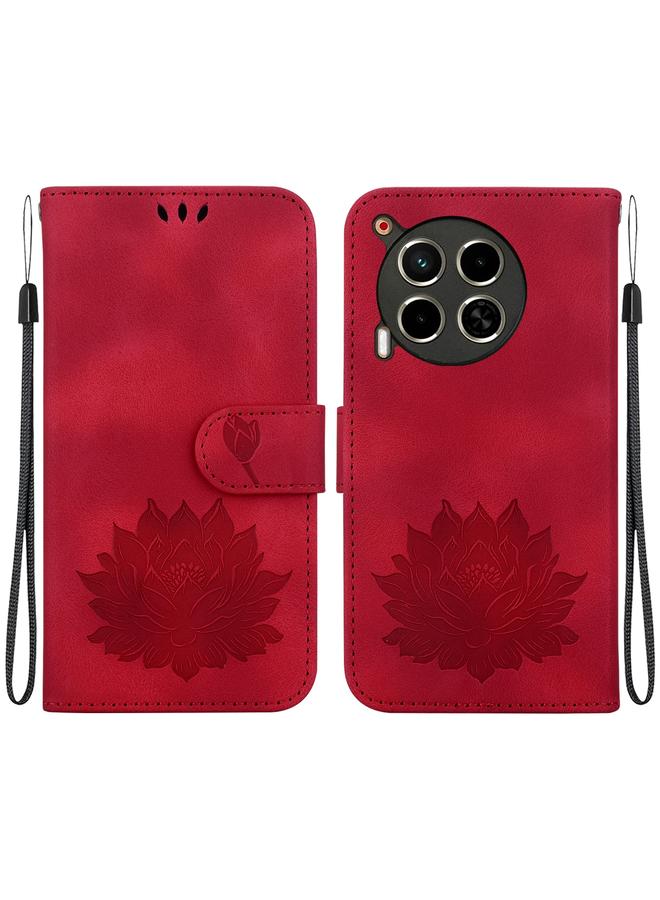 erorex Case For Tecno Camon 30 4G / 5G Lotus Embossed Leather Phone Case  - Image 1