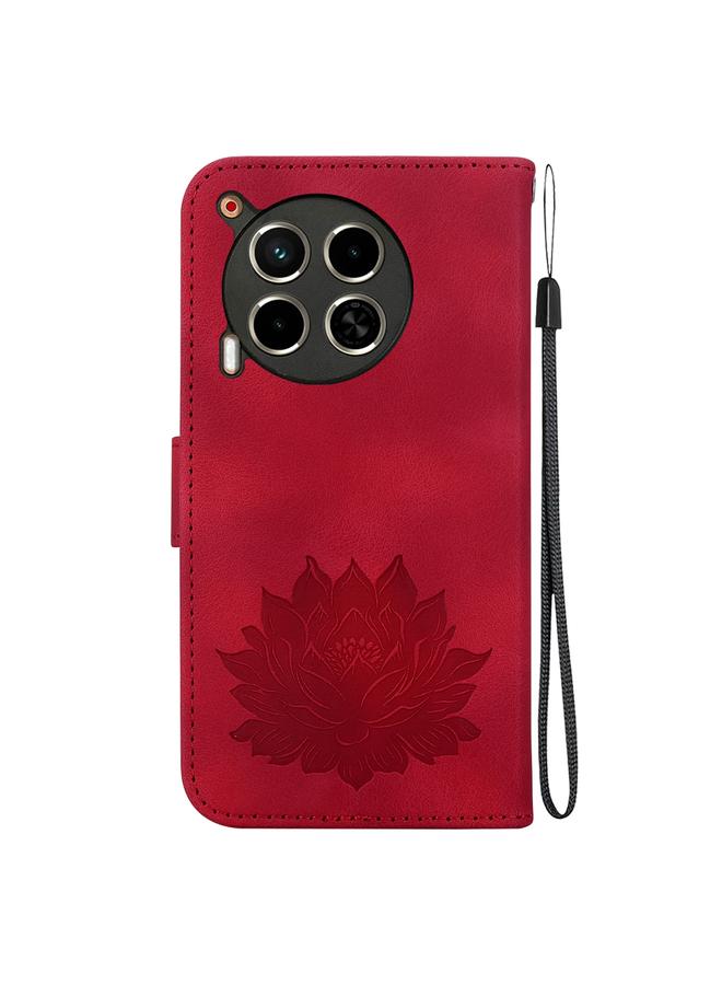 erorex Case For Tecno Camon 30 4G / 5G Lotus Embossed Leather Phone Case  - Image 3