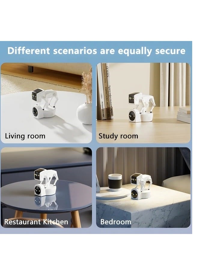 Robot Security Camera WiFi Remote Monitoring Smart Indoor Pet Dog Cat Cam Home Security Camera Robot Surveillance Camera 2 Way Voice Calling, Loop Recording