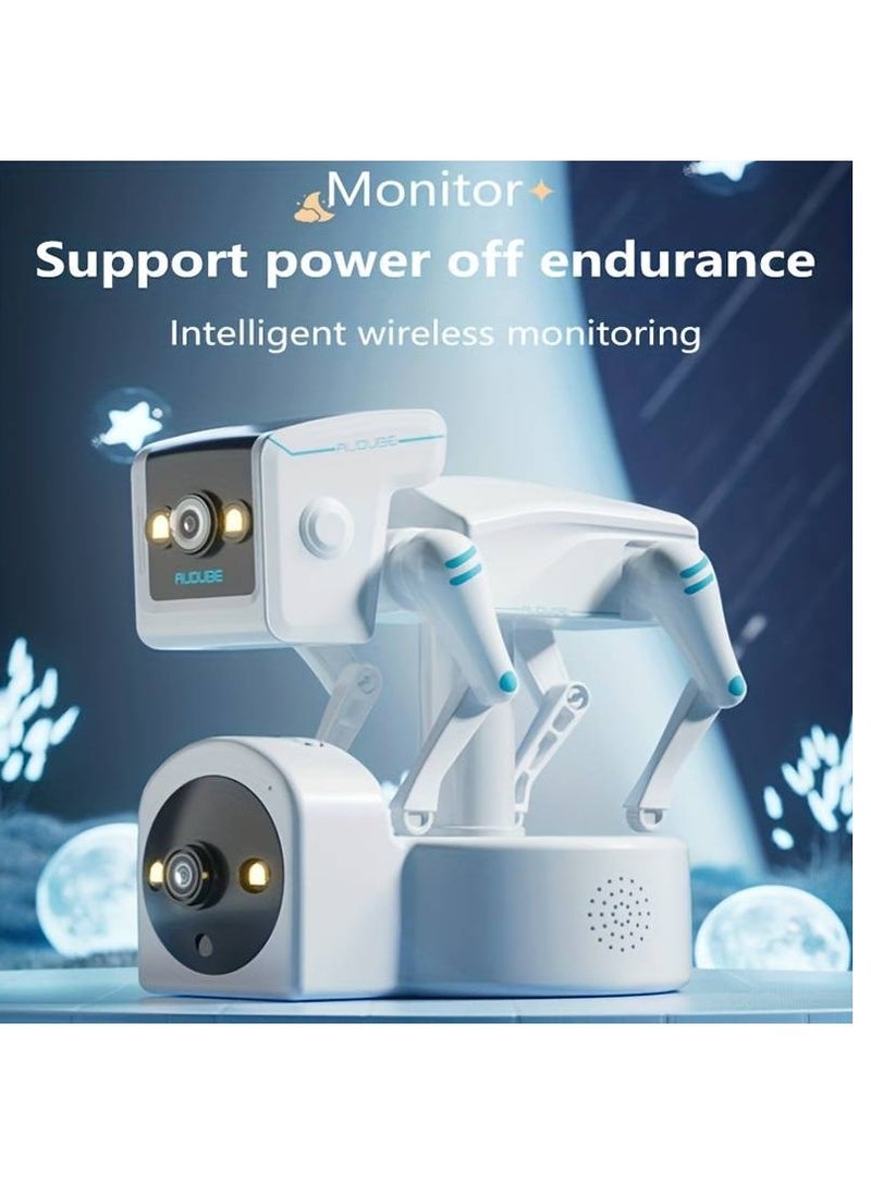 Robot Security Camera WiFi Remote Monitoring Smart Indoor Pet Dog Cat Cam Home Security Camera Robot Surveillance Camera 2 Way Voice Calling, Loop Recording