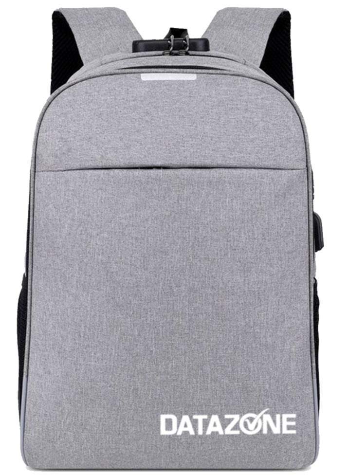Datazone Laptop Backpack 16 Inch Grey Waterproof with USB Port and Practical Design for Daily Use, Study, and Travel - Image 2