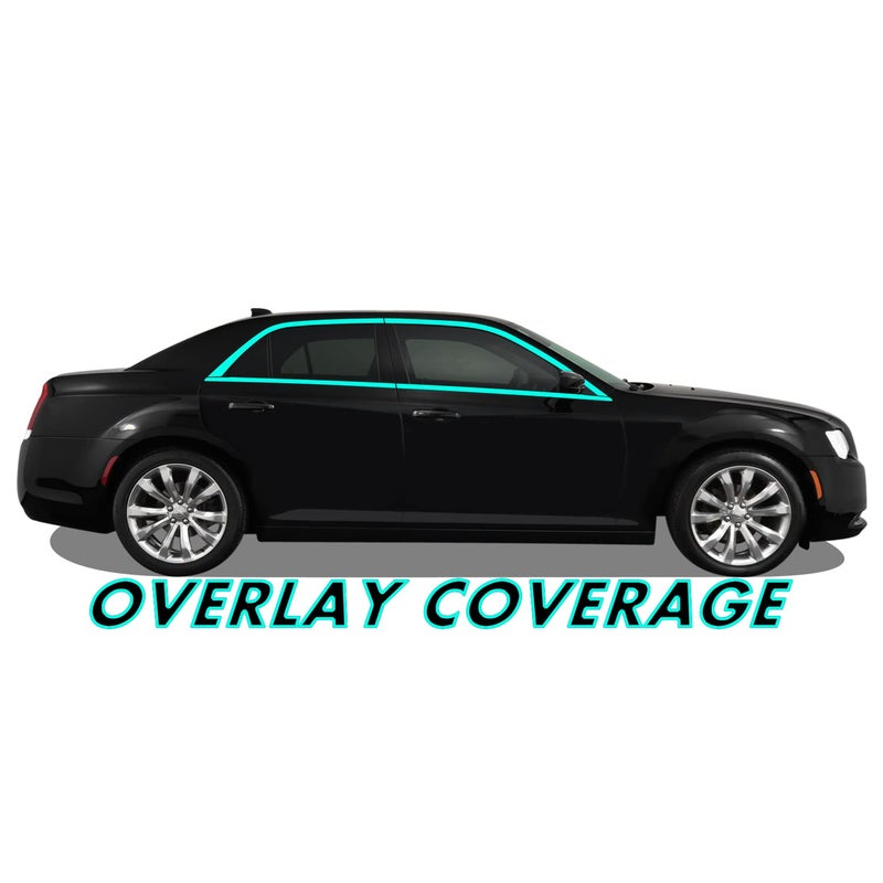 SlickMod Chrome Delete Blackout Vinyl Overlay for 2011-2021 Chrysler 300 Window Trim (Gloss Black) - Image 2