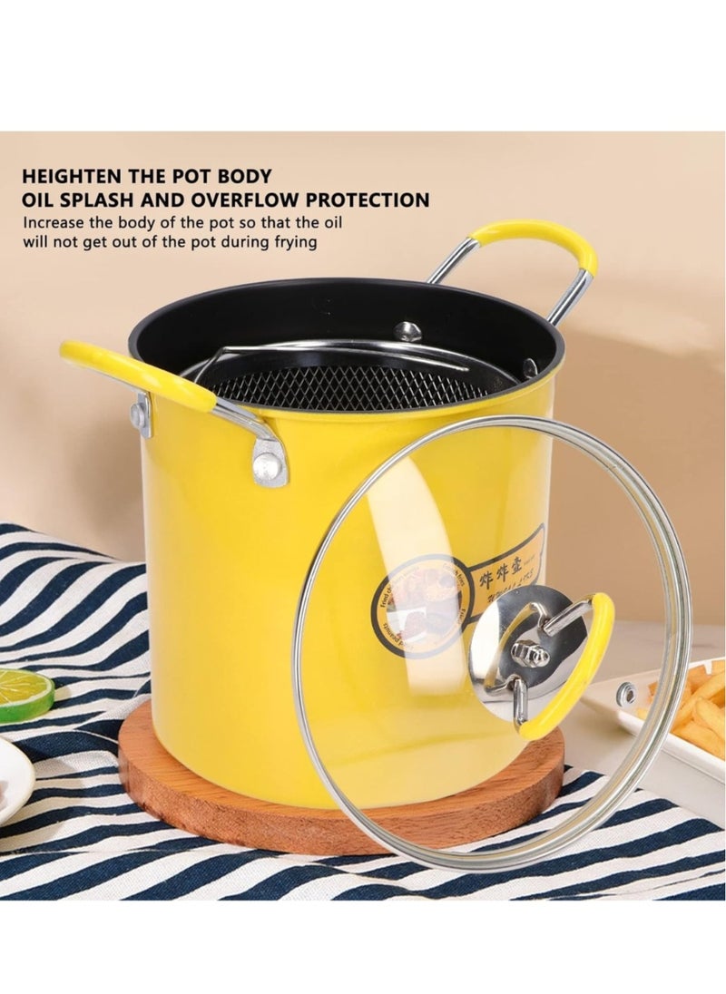 Generic - Deep Oil Fryer with Non-Slip Silicone Handle and Frying Pan with Lid for Home Kitchen 3L - Image 1