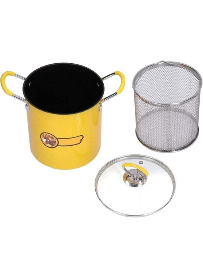 Generic - Deep Oil Fryer with Non-Slip Silicone Handle and Frying Pan with Lid for Home Kitchen 3L - Image 1