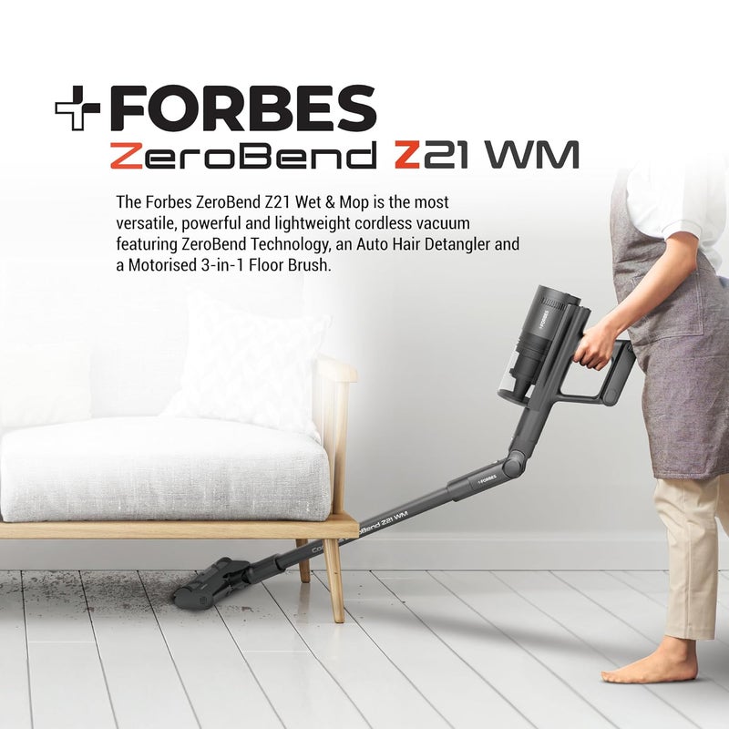 Eureka Forbes Eureka Forbes Cordless ZeroBend Z21WM with Wet Mop 210 AW Turbo Mode Lightweight Compact Cyclonic Filter AutoHair Detangler 180Flexible Pet Pro Runtime 60mins for Indian Homes  - Image 2