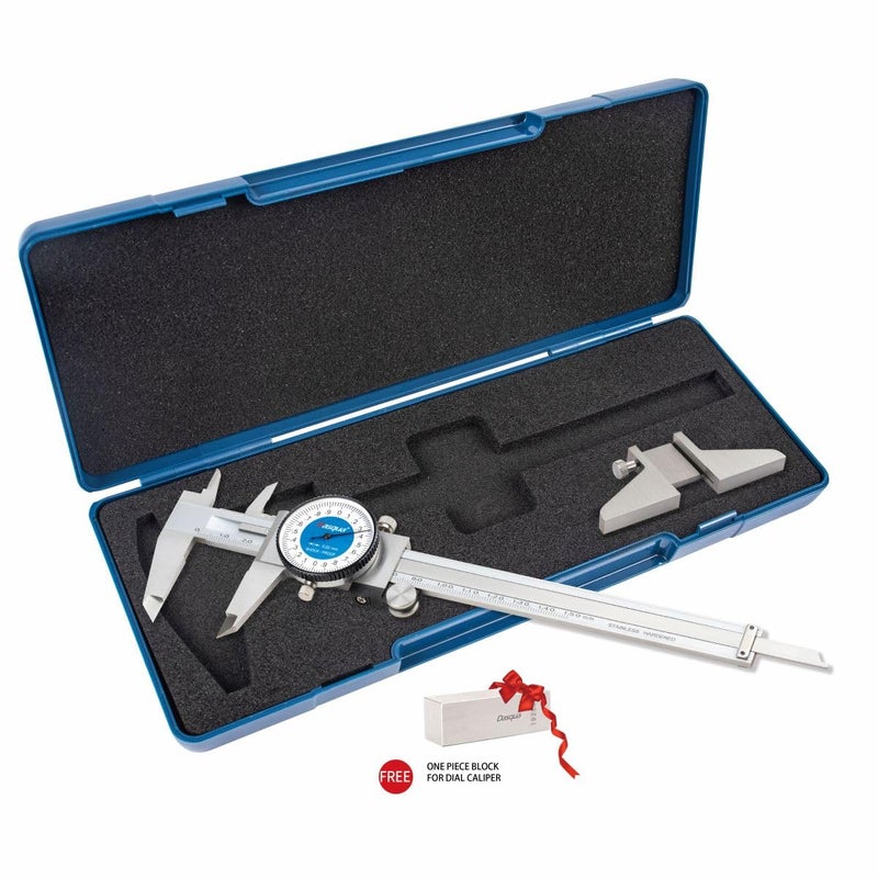 Dasqua 2210-8280 0-6" Stainless Steel Dial Caliper with Depth Gage - Image 2