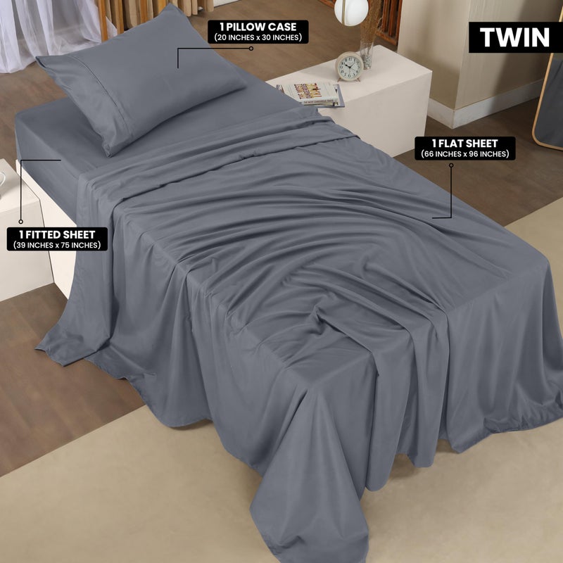 Utopia Bedding Twin Bed Sheets Set - 3 Piece Bedding - Brushed Microfiber - Shrinkage and Fade Resistant - Easy Care (Twin, Grey) - Image 2