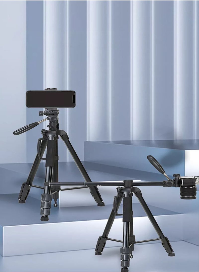 DUSALA Professional Camera Tripod Stand Lightweight Travel Aluminum Stand Multifunctional Professional Tripod 360° Rotation Tripod Stand Horizontal Rotatable Center Column tripod (KP-2294) - Image 1