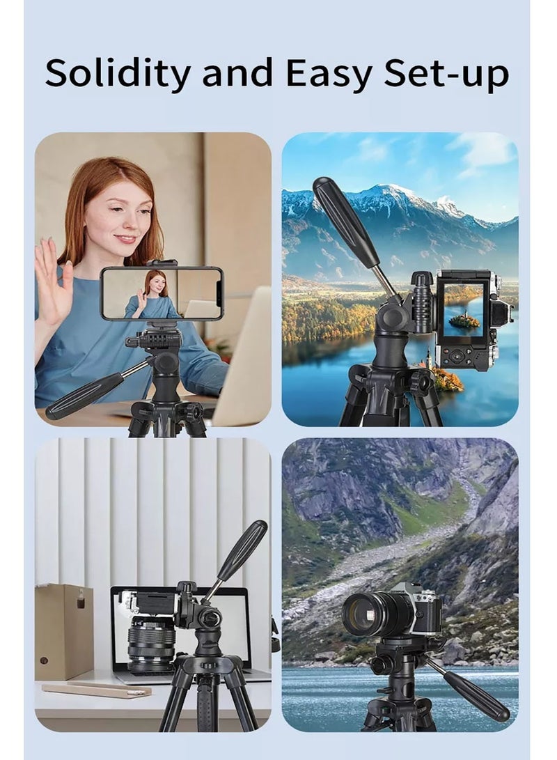 DUSALA Professional Camera Tripod Stand Lightweight Travel Aluminum Stand Multifunctional Professional Tripod 360° Rotation Tripod Stand Horizontal Rotatable Center Column tripod (KP-2294) - Image 4