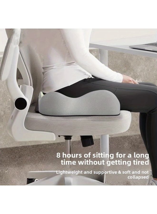 Ergonomic Gray Waist Rest Memory Foam Chair Cushion Breathable Washable Cover Non Slip Soft Support For Office Chair Wheelchair Car Seat Long Sitting Comfort - Image 4
