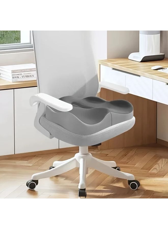 Ergonomic Gray Waist Rest Memory Foam Chair Cushion Breathable Washable Cover Non Slip Soft Support For Office Chair Wheelchair Car Seat Long Sitting Comfort - Image 5