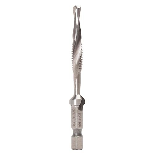 Greenlee DTAP1/4-20 Combination Drill/Tap Countersink Drill Bit for up to 10-Gauge Metal, Combination Drill, Tap, and Deburr Bit with Quick Change Hex, 1/4-20 NC - Image 1