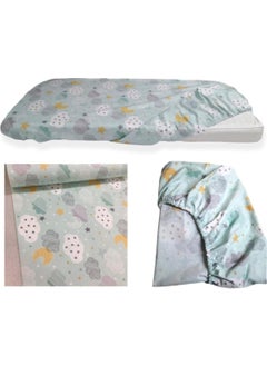 Bebek Özel Baby Special 100% Cotton Baby and Kids Elastic Sheet with Moon Star Cloud Pattern 70 x 140 cm  - Image 2