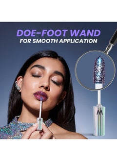 Wonderskin Wonder Blading Top Gloss Clear Lip Gloss High Shine Finish Hydrating Lip Gloss Lip Makeup (Glitter Blue)  - Image 3