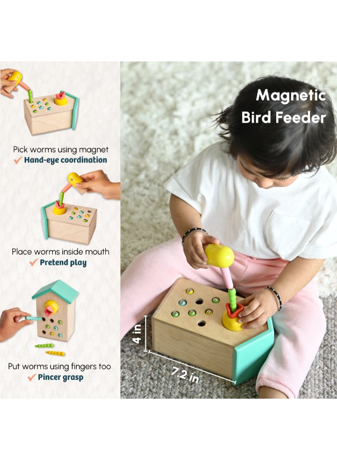 Curious Cub ألعاب خشبية تعليمية من مونتيسوري للأطفال ألعاب مونتيسوري لعمر سنة واحدة مهارات الحركة الدقيقة، تنسيق اليد والعين تطوير الطفل المبكر هدايا عيد ميلاد للأطفال بعمر سنة واحدة - Image 4