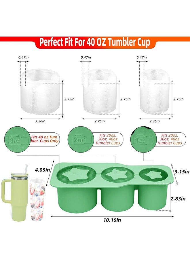 Ice Cube Tray for Tumbler Cups with Sealing Lid, Make 3 Pentagram Cylinder Large Ice Cubes for Chilled Beverages Coffee - Image 2