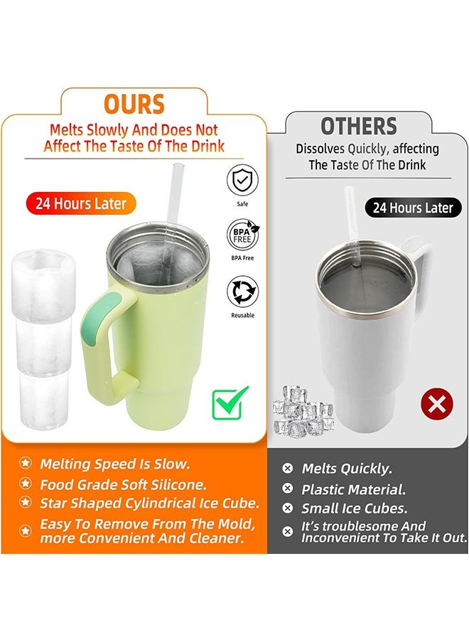 Ice Cube Tray for Tumbler Cups with Sealing Lid, Make 3 Pentagram Cylinder Large Ice Cubes for Chilled Beverages Coffee - Image 5