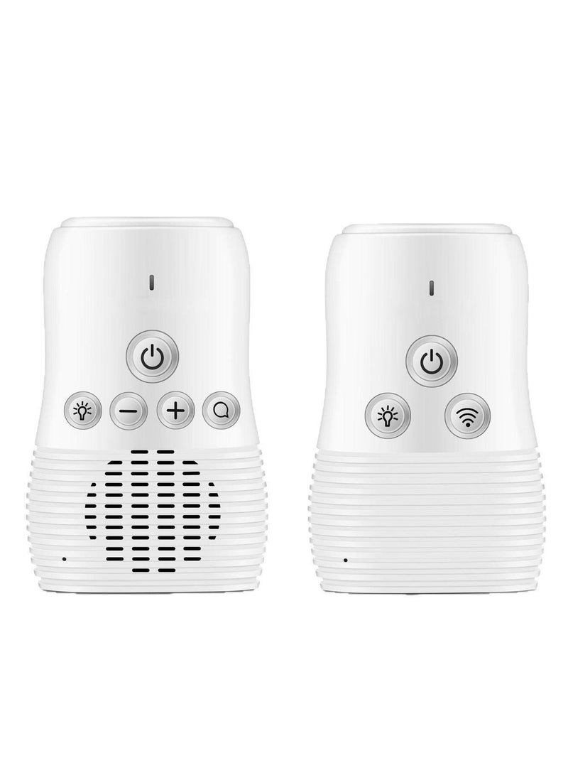 MARHABABY Baby Audio Monitor, Audio Baby Care Monitor, Wireless Rechargeable Baby Care Monitor, High Sensitivity Microphone and Speaker with Night Light, White - Image 1