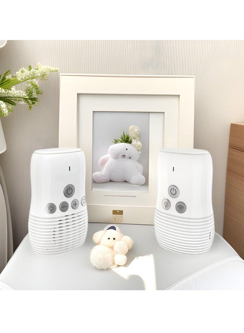 MARHABABY Baby Audio Monitor, Audio Baby Care Monitor, Wireless Rechargeable Baby Care Monitor, High Sensitivity Microphone and Speaker with Night Light, White - Image 4