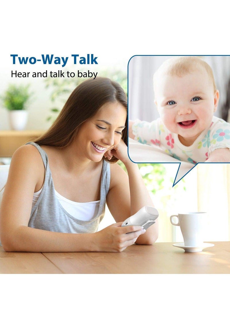 MARHABABY Baby Audio Monitor, Audio Baby Care Monitor, Wireless Rechargeable Baby Care Monitor, High Sensitivity Microphone and Speaker with Night Light, White - Image 5