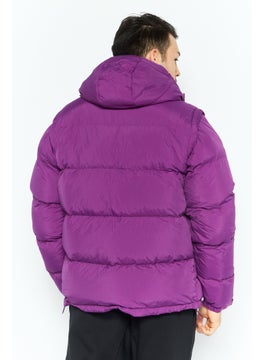 Men Sportswear Fit Outdoor Hooded  Puffer Jacket, Purple - pzsku/ZC9A368D2982D716493E4Z/45/_/1737642564/577a22cd-f458-466c-97a0-3c77d57741a5