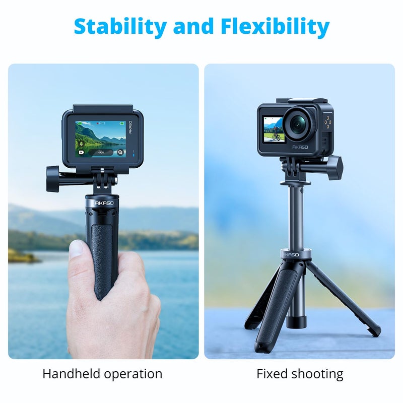 AKASO 22cm Mini Tripod Selfie Stick Tripod Stand Compatible with AKASO Action Cameras EK7000/EK7000 Pro/Brave 4 Pro/Brave 7 LE/Brave 7/Brave 8/V50X/V50 Pro/V50 Elite & Other Brand Action Cameras - Image 4