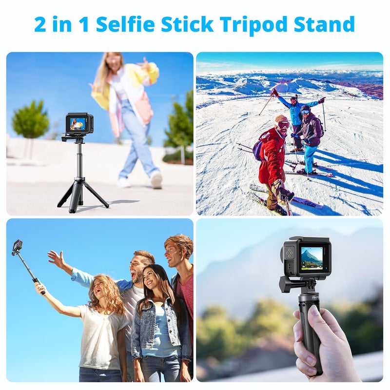 AKASO 22cm Mini Tripod Selfie Stick Tripod Stand Compatible with AKASO Action Cameras EK7000/EK7000 Pro/Brave 4 Pro/Brave 7 LE/Brave 7/Brave 8/V50X/V50 Pro/V50 Elite & Other Brand Action Cameras - Image 5