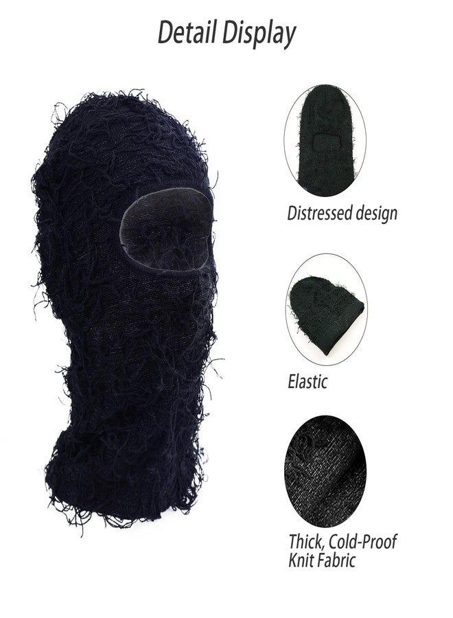 TFTSR 2 Pack Distressed Balaclava Ski Mask for Men,Shiesty Yeat Knitted Face Mask for Cold Weather,Women Winter Full Covering - Image 4