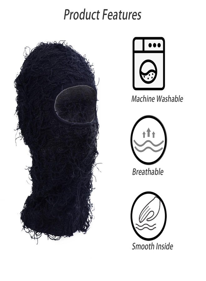 TFTSR 2 Pack Distressed Balaclava Ski Mask for Men,Shiesty Yeat Knitted Face Mask for Cold Weather,Women Winter Full Covering - Image 3