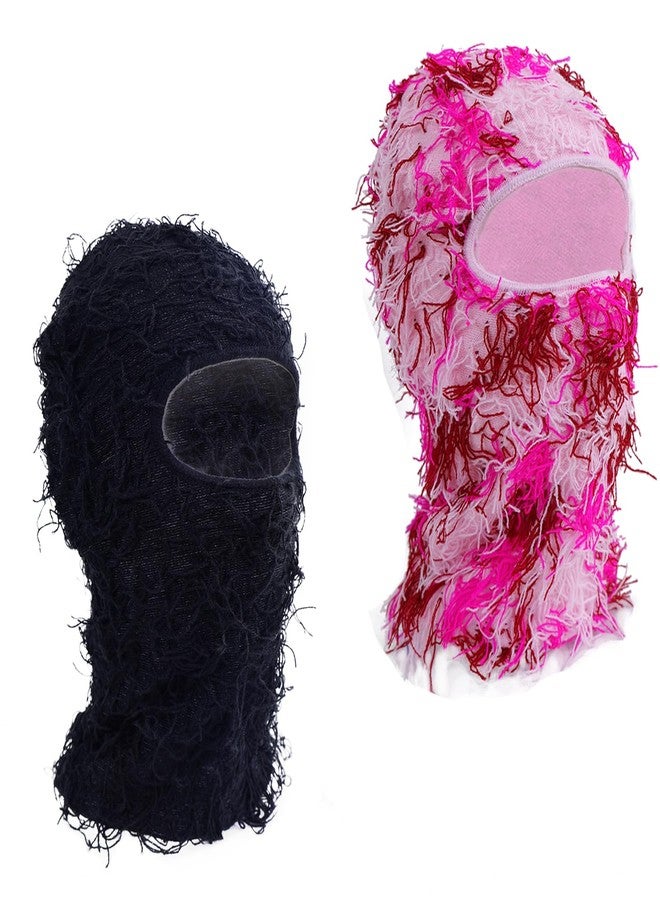 TFTSR 2 Pack Distressed Balaclava Ski Mask for Men,Shiesty Yeat Knitted Face Mask for Cold Weather,Women Winter Full Covering - Image 1