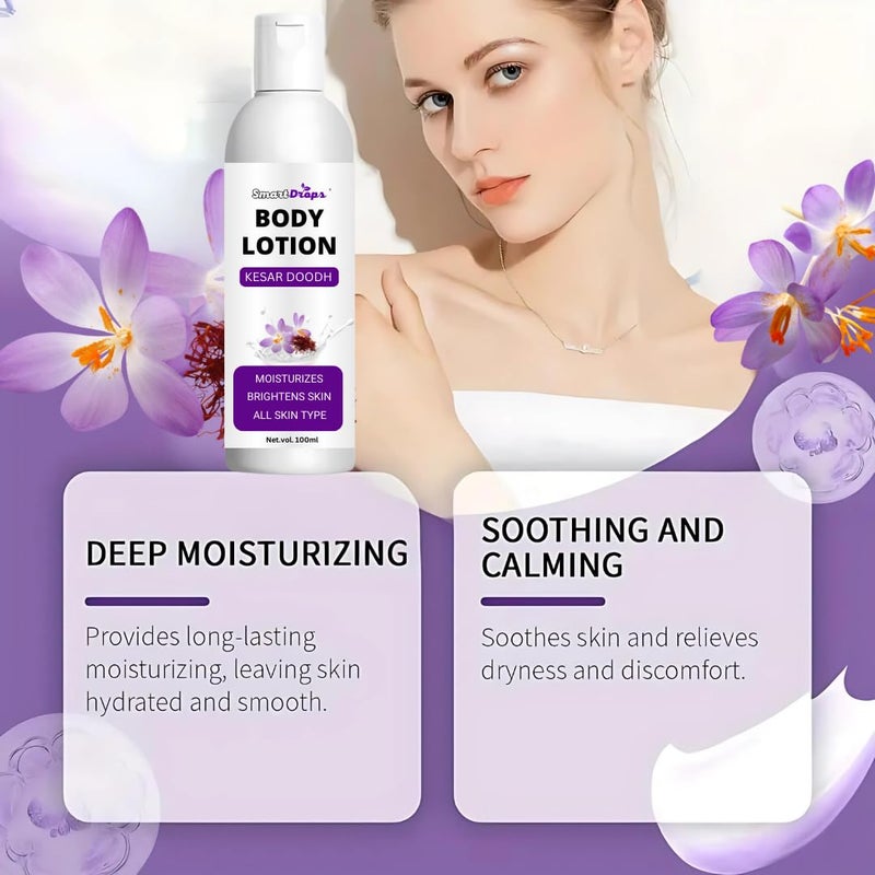 Smartdrops Kesar Body Lotion for Smooth Skin  Body Lotion for Deep Moisturization  NonGreasy  Soft  Glowing Skin  For Dry to Very Dry Skin - Image 4