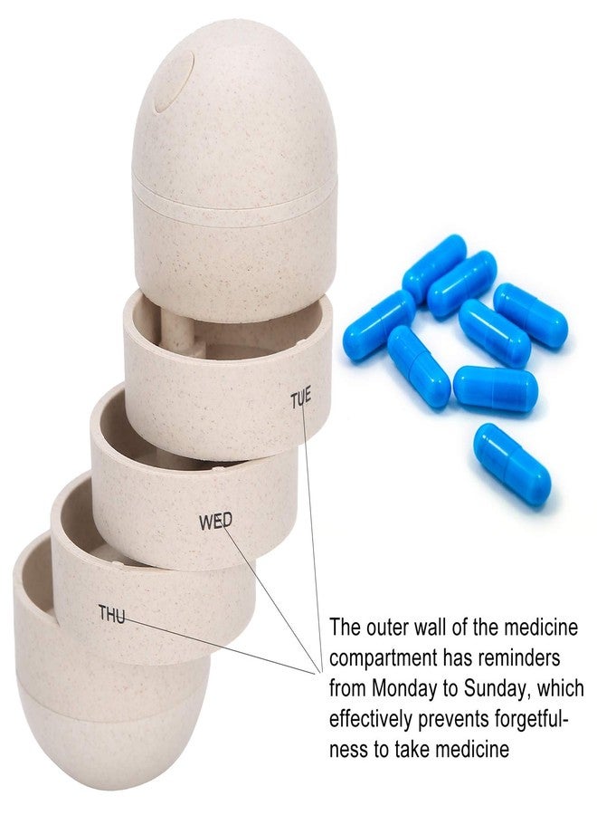 Jiawu Weekly (7-Day) Organizer, 1 Pack Small Case, Travel Mini Box Dispenser for Pocket Purse, Portable Box Container to Hold, Vitamins and Fish Oils - Image 3