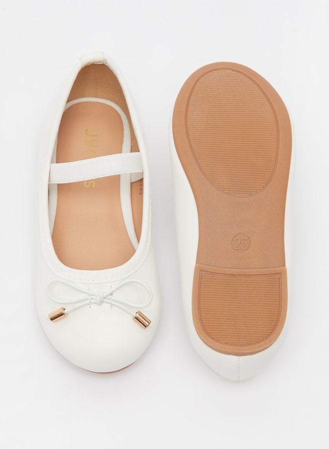 JUNIORS Girls Round Toe Ballerina Shoes with Elastic Strap Detail with Cushioning - Image 5